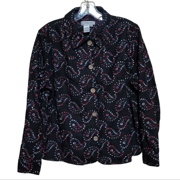 Coldwater Women's Creek Blue Denim Embroidered Shirt Sz Petite Large - Picture 4 of 6